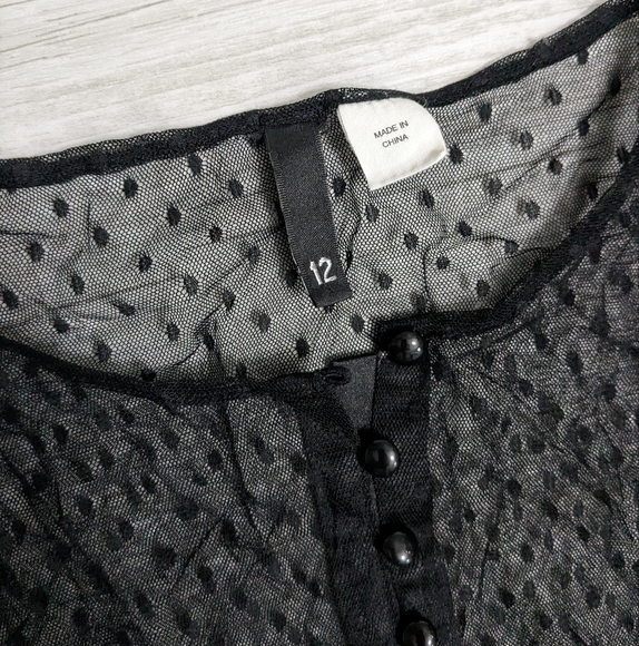 2 for $25 Divided by H&M Sheer Polka Dotted Blouse - Picture 2 of 3